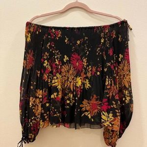 Aritzia Wilfred Off-the-Shoulder Floral Top - Size XS